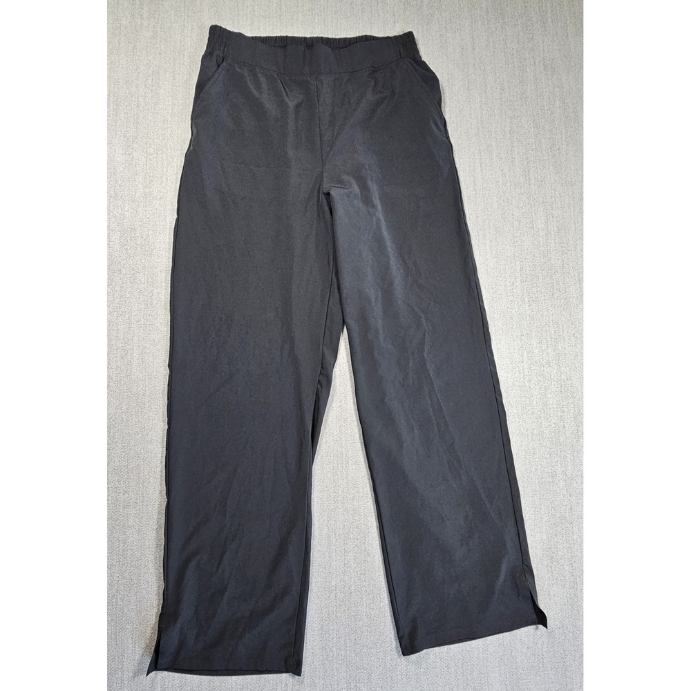All In Motion Pants Women's Medium Black Woven Wide Leg High Rise‎